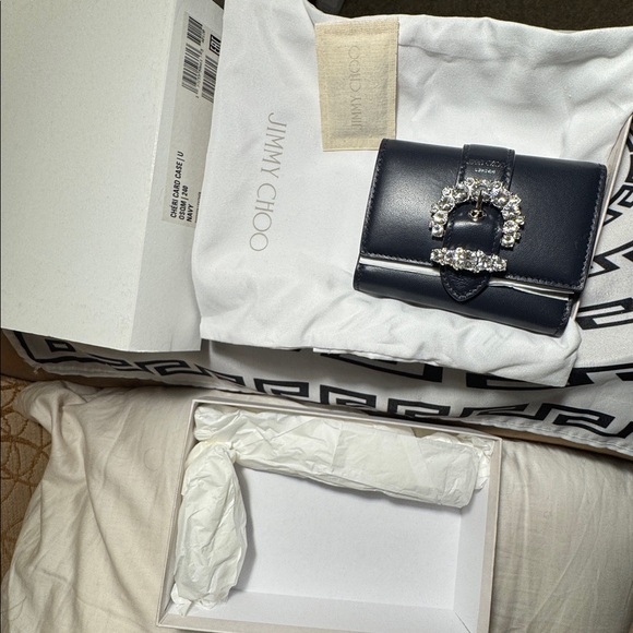 Brand new Jimmy Choo Black Crystal Embellished Women's wallet.feminine classic - Picture 5 of 9